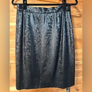 Escada by Margaritha Lev Black Snakeskin Textured Pencil Skirt 40 US 10